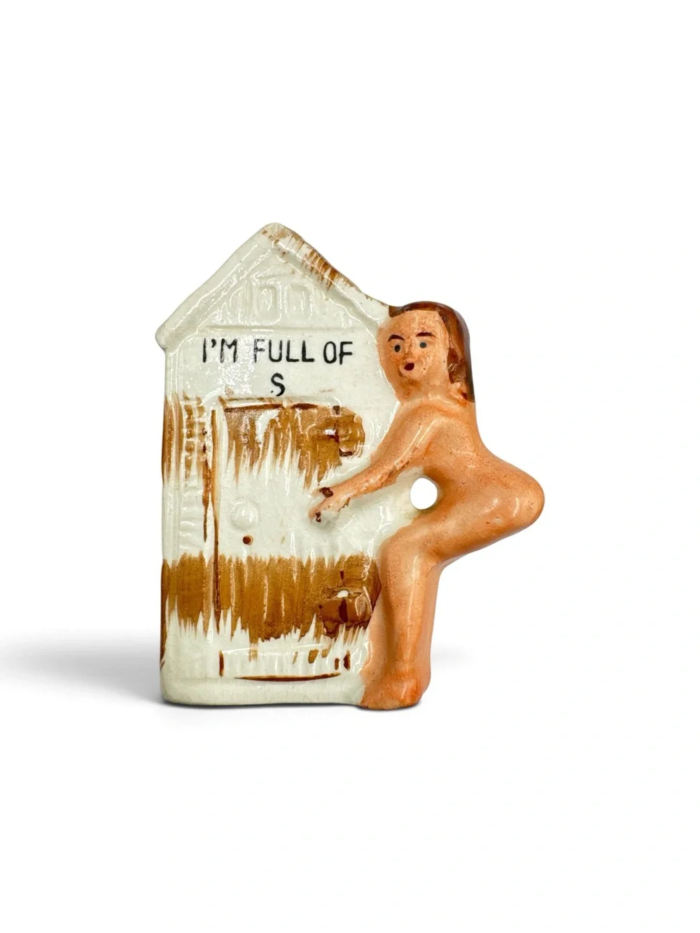 Vintage 1950s Japan Ceramic Nudie Outhouse Salt Pepper Shakers Adult Novelty